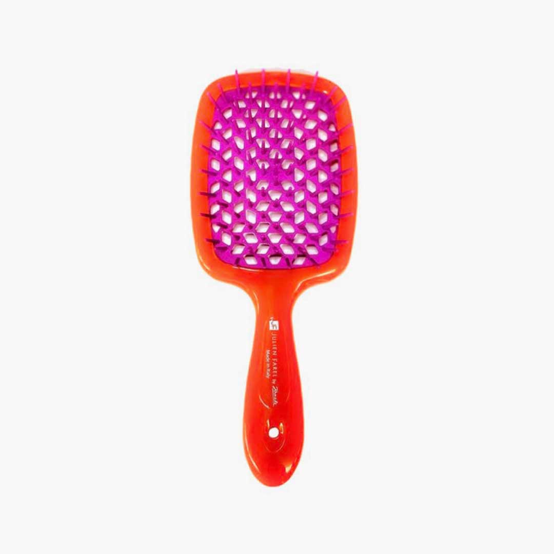 Orange Paddle Brush with Purple Bristles
